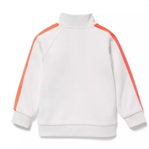 NWT Janie and Jack Boy's Half-Zip Stripe Pullover White Size 7-8 - Picture 2 of 9